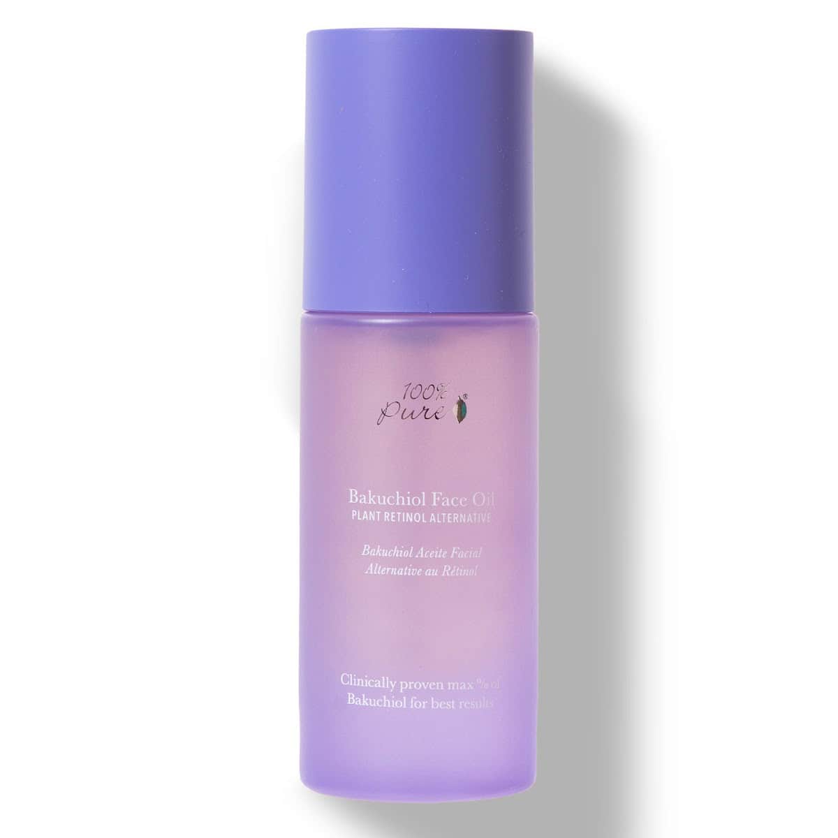 Bottle of 100% Pure Bakuchiol Face Oil, plant alternative to retinol, lightens dark spots