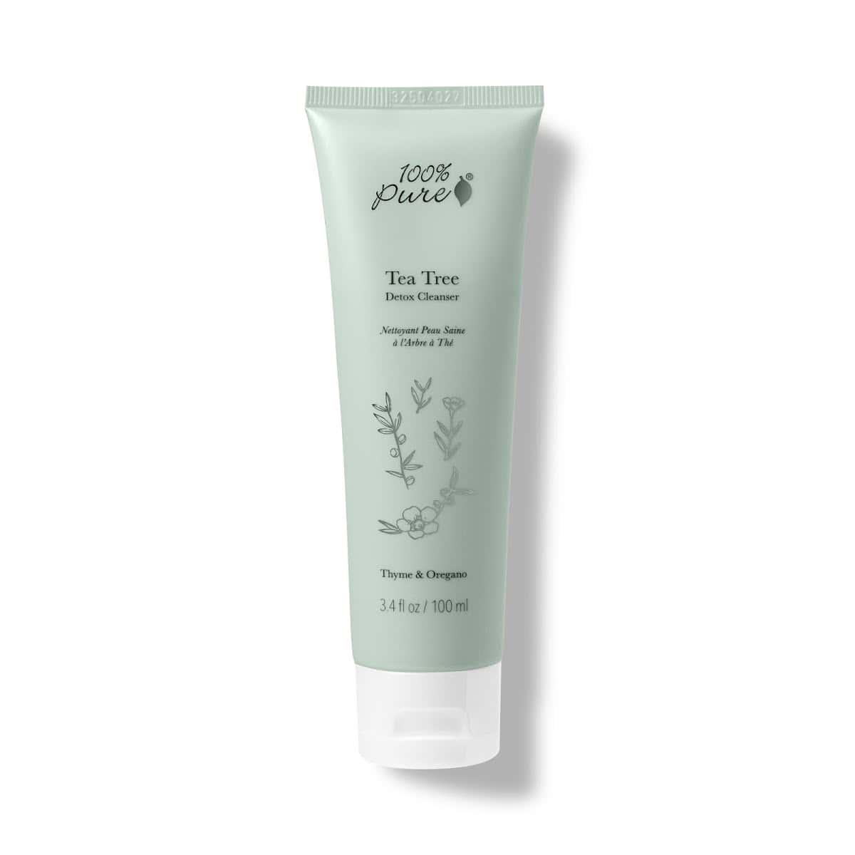 tea tree detox cleanser for acne, oily skin, minimize pores