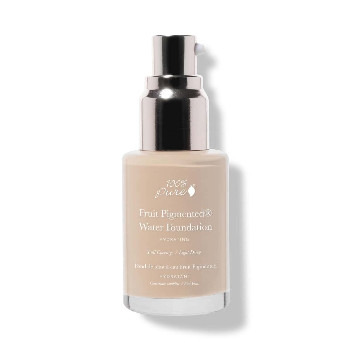 fruit pigmented water foundation in a glass bottle