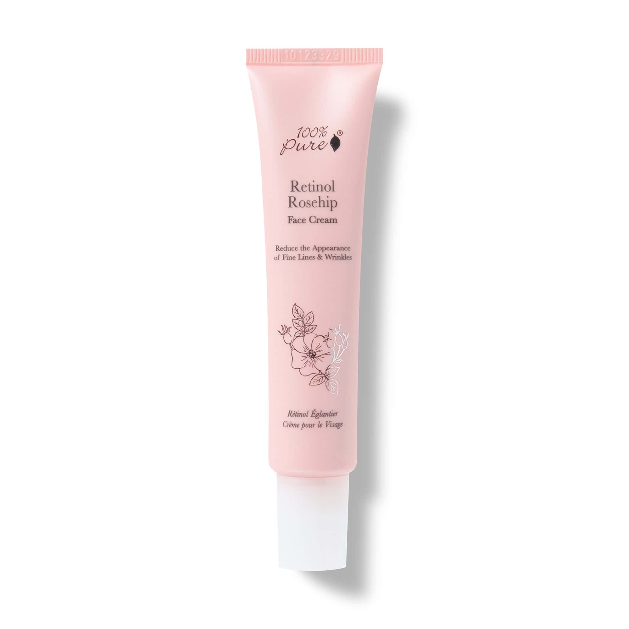 100% Pure Retinol Rosehip Face Cream, a vegan retinol night cream with bakuchiol